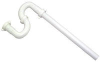 Lavatory Floor Drain S-Trap, White Plastic, 1.25-In. O.D.