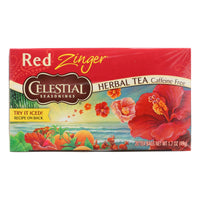 Celestial Seasonings Herbal Tea Caffeine Free Red Zinger - 20 Tea Bags - Case of 6