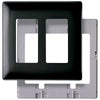 Wallplate 2G Scrwls Blk