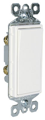 Lighted Decor 3-Way Light Switch, 1 Pole , 15A ,120V, White