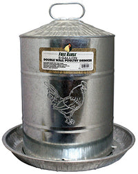 Free Range 4213 5 Gallon Double Metal Wall Chicken Water Fountain                                                                                     