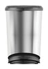 KIS Silver Stainless Steel Tondo Step On Large Wastebasket 11 gal. (Pack of 4)