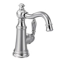 Chrome one-handle high arc bar faucet