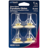 Softtouch Beige 1 in. Nail-On Brass Swivel Glide 4 pk