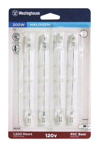 Westinghouse 300 watts T3 Double-Ended Halogen Bulb 5,000 lumens White (Clear) 4 pk (Pack of 6)