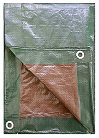 Polyethylene Tarp, Green/Brown, 8 x 10-Ft.