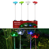 Alpine Assorted Plastic 33 in. H Flower Petal with Fiber Optic Solar Garden Stake (Pack of 16).