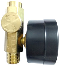 Air Flow Valve, 0-160 PSI Gauge, 1/4 FNPT Inlet x Male Outlet