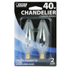 Feit Electric 40 W Torpedo Chandelier Incandescent Bulb E12 (Candelabra) Soft White 2 pk