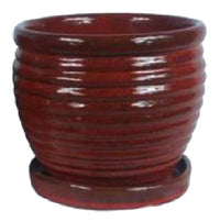 Honey Jar Planter, Red Ceramic, 9-In. (Pack of 2)