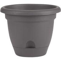 Bloem Llc Lp06908 6.75 Charcoal Lucca Self Watering Planter With Saucer