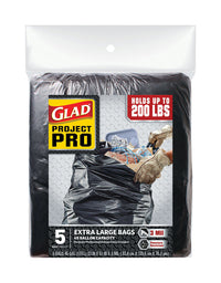 Glad Project Pro 45 gal Trash Bags Flap Tie 5 pk