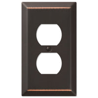 Amerelle Century Aged Bronze Bronze 1 gang Stamped Steel Duplex Outlet Wall Plate 1 pk