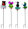 Meadow Creek Assorted Glass/Iron 32.28 in. H Welcome Outdoor Garden Stake (Pack of 12)