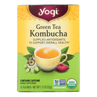 Yogi Herbal Green Tea Kombucha - 16 Tea Bags - Case of 6