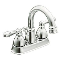 CHROME TWO-HANDLE HIGH ARC BATHROOM FAUCET