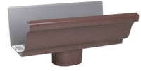 End With Drop For 4-In. Gutter, Brown Galvanized Steel, 4-In.