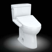 TOTO® Drake® WASHLET®+ Two-Piece Elongated 1.6 GPF Universal Height TORNADO FLUSH® Toilet with C2 Bidet Seat, Cotton White - MW7763074CSFG#01