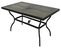 Beaumont  Tile Top Patio Dining Table, Gray Tiles With Espresso Aluminum Frame, 40 x 66-In.