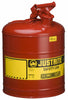 Safety Gas Can, Red Metal, 5-Gallons