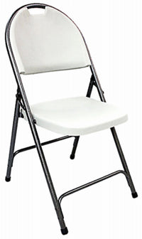 Deluxe Folding Chair, Hi-Back, White