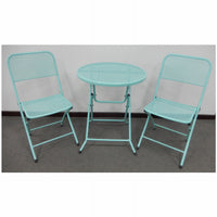 Padova 3-Pc. Bistro Dining Set, Folding, Blue Steel Frames