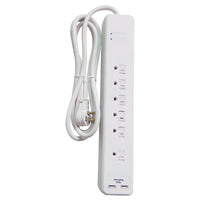 Surge Strip, 6 Outlets + 2 USB Ports