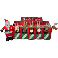 Gemmy  LED  White  53.15 in. Inflatable  Santa's Stables