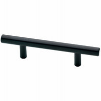 Bar Pull, Steel, Matte Black, 3-In.