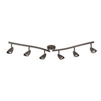 Track Lighting Bar, Foldable, Oil-Rubbed Bronze, 6 Lights