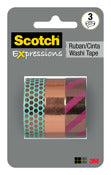 Scotch C617--CPR Scotch® expressions Washi Copper Foil Tape Assorted Designs (Pack of 6)