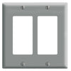 Leviton 006-80409-GY 2 Gang Standard Gray Decora Rocker Wallplate