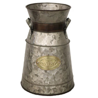 Robert Allen 12 in. H Galvanized Steel Milk Can Planter Mocha