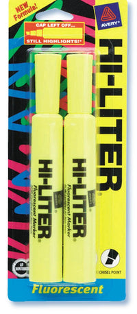 Avery 24081 Yellow Fluorescent Hi-Liter® 2 Count                                                                                                      