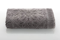 Sapphire Collection 100% Genuine Cotton Jacquard Hand Towel 15X16 In (40X66 Cm) Smoke P. Gray