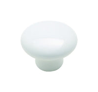 Amerock  Allison  Round  Cabinet Knob  1-1/4 in. Dia. 15/16 in. Flat  White  1 pk