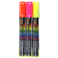 Hy-Ko Neon Color ORANGE, PINK, YELLOW Broad Tip Glass Marker (Pack of 3)