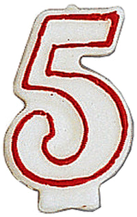 Creative Converting 80156033 #5 Red Outline Numeral Birthday Candle                                                                                   