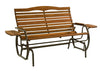 Jack Post Country Garden 2 Person Bronze Steel/Wood  Hi-Back Double Glider with Trays