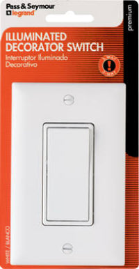 3-Way Premium Decorator Lighted Quiet Switch, White