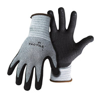 Boss Tactile Men's Indoor/Outdoor Dotted and Dipped Work Gloves Black/Gray XL 1 pair