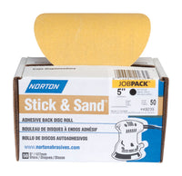 Norton Stick & Sand 5 in. Aluminum Oxide Adhesive A290 Sanding Disc 80 Grit Coarse 50 pk