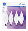 GE 25 watts CA10 Decorative Incandescent Bulb E12 (Candelabra) Soft White 4 pk (Pack of 4)