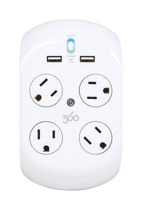 360 Electrical 4 outlets Surge Protector White 918 J