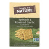 Back To Nature Spinach and Roasted Garlic Crackers - Spinach Roasted Garlic and Sea Salt - Case of 6 - 6.5 oz.