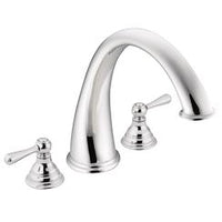 Chrome two-handle high arc roman tub faucet