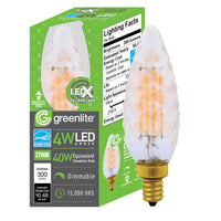 Greenlite B10 E12 (Candelabra) LED Bulb Warm White 40 Watt Equivalence 1 pk