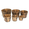 DeVault Enterprises 6 Piece 8 in. H X 10 in. D Wood Whiskey Barrel Planter Set Brown