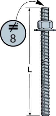 Retrofit Bolt, Hot-Dip Galvanized, 5/8 x 8-In.