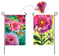 Flower Burst Flag W/Stnd (Pack of 4)